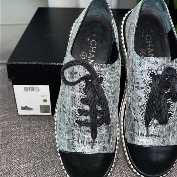 CHANEL  Black and Gray Shoes - Picture 2 of 5